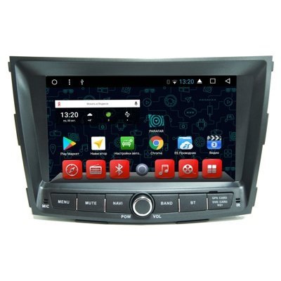 Штатная автомагнитола на Android PARAFAR PF011K для SsangYong