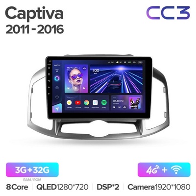 Штатная автомагнитола на Android TEYES CC3 для Chevrolet Captiva 1 2011-2016 3/32gb