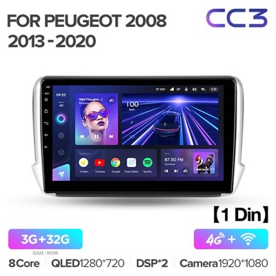 Штатная автомагнитола на Android TEYES CC3 для Peugeot 2008 1 2013-2020 3/32gb