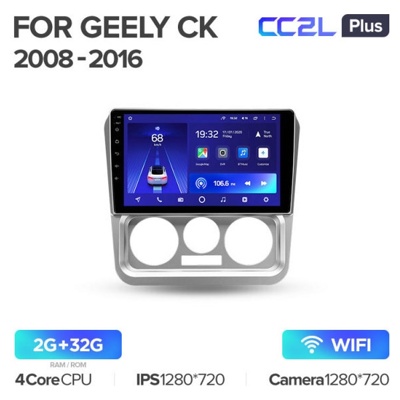 Штатная автомагнитола на Android TEYES CC2L Plus для Geely CK 2008-2016 2/32gb