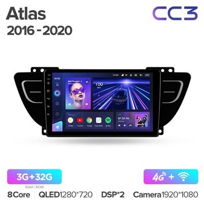 Штатная автомагнитола на Android TEYES CC3 для Geely Atlas NL-3 2016-2020 3/32gb