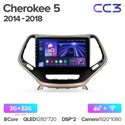 Штатная автомагнитола на Android TEYES CC3 для Jeep Cherokee 5 KL 2014-2018 3/32gb