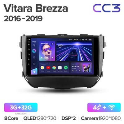 Штатная автомагнитола на Android TEYES CC3 для Suzuki Vitara Brezza 2016-2019 3/32gb