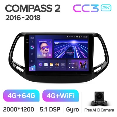 Штатная автомагнитола на Android TEYES CC3 2K для Jeep Compass 2 MP 2016-2018 3/32gb- фото