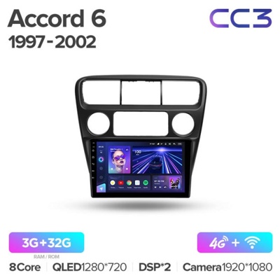 Штатная автомагнитола на Android TEYES CC3 для Honda CG CH CG CF CG CF CL CH CL CF CF CF CH Accord 6 1997-2002 3/32gb